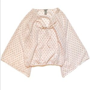 {Charlotte Russe} Boho Bell Sleeve Front Tie Top